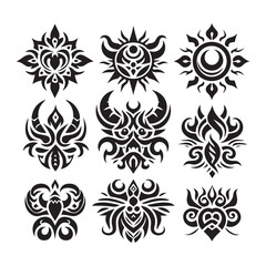 Tribal butterfly tattoo in a white background