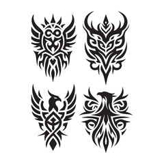 Fototapeta premium Tribal butterfly tattoo in a white background