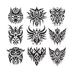 Tattoos tribal designs bundle  collection in a white background