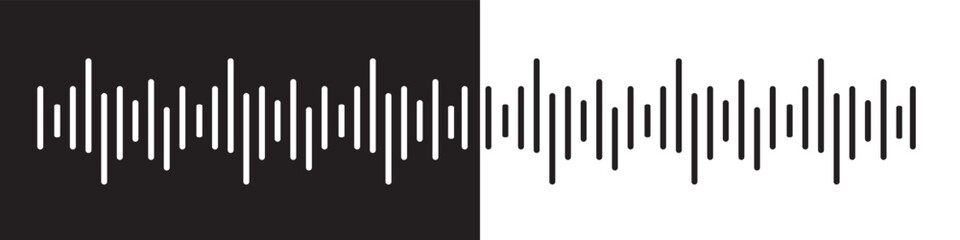Frequency sound, radio, song wave single icon on white background. Vector illustration in flat design.