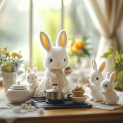 Tea Time Bunnies.