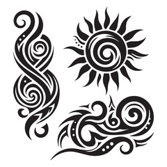 Tattoos tribal designs bundle  collection in a white background