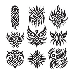 Tattoos tribal designs bundle  collection in a white background