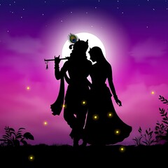 Radha Krishna: Eternal Melody of Divine Love © Renu