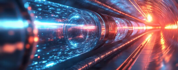 Hyperloop underwater tunnel connecting continents