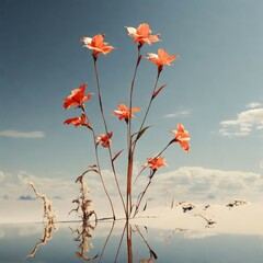 Beautiful flowers in the desert