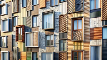 Obraz premium structured patterns of the siding and textured facades