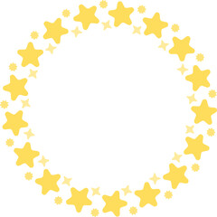 Cartoon star shape circle frame illustration