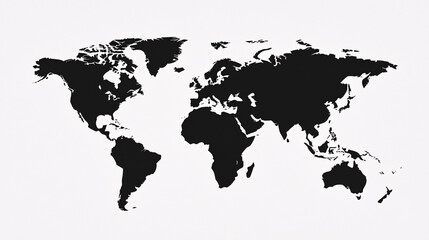 Black World Map Silhouette