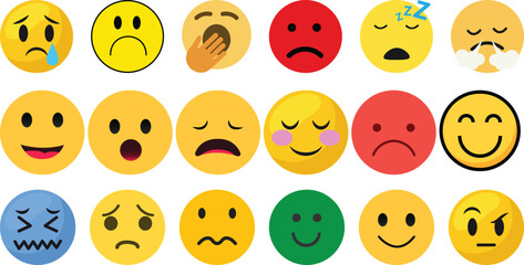 Fototapeta premium face emotion icons set collection