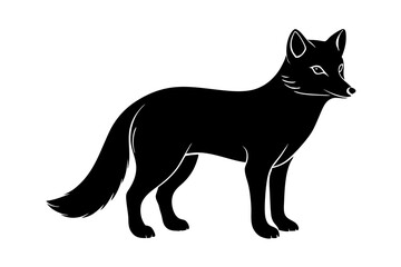 Arctic fox silhouette vector illustration