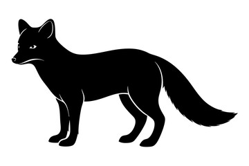 Arctic fox silhouette vector illustration