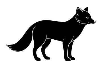 Arctic fox silhouette vector illustration