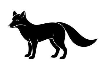 Arctic fox silhouette vector illustration