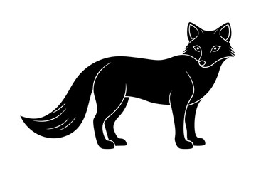 Arctic fox silhouette vector illustration