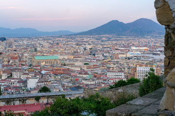 Panoramic View of Naples with Mount Vesuvius