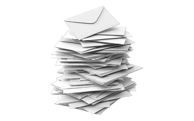 Stack of envelopes. Isolated PNG.