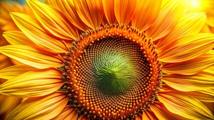 Vibrant energetic macro sunflower petal design for bright cheerful mood and natural organic style with warm golden colors and abstract concept.