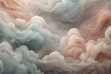 Wall Background with Abstract Cloud Swirls in Muted Tones for a Dreamy and Ethereal Atmosphere