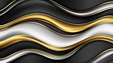 Abstract black and gold wavy pattern for design projects and modern backgrounds