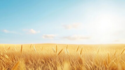 Obraz premium Autumn meadow, covered in golden grasses, 3D illustration, copy space for text,