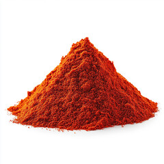 Piles of red paprika powder isolated on a white background