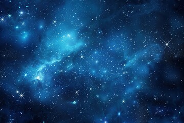 Fototapeta premium A blue sky with many stars and a few clouds