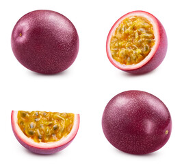 Isolated passion fruit. Passion fruits isolated on white background with clipping path