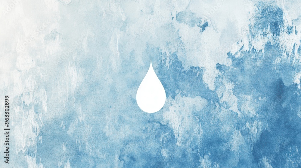 Poster a serene design showcases a single water droplet symbolizing hydration and refreshing qualities agai