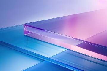 A blue and purple glass surface with a reflective quality