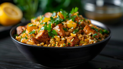 Fototapeta premium rice and vegetables