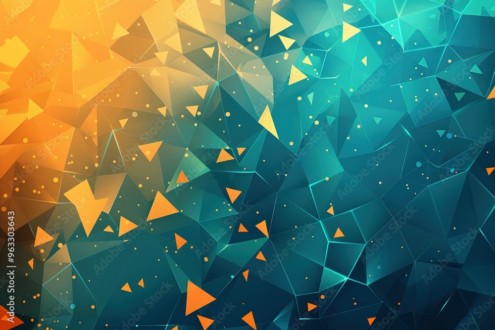 Poster a colorful abstract background with triangles and squares