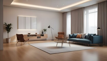 Photo interior modern design room 3d illustration