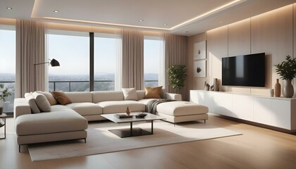 Fototapeta premium Photo interior modern design room 3d illustration