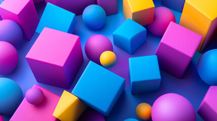 Obraz premium Abstract Colorful Geometric Shapes Background