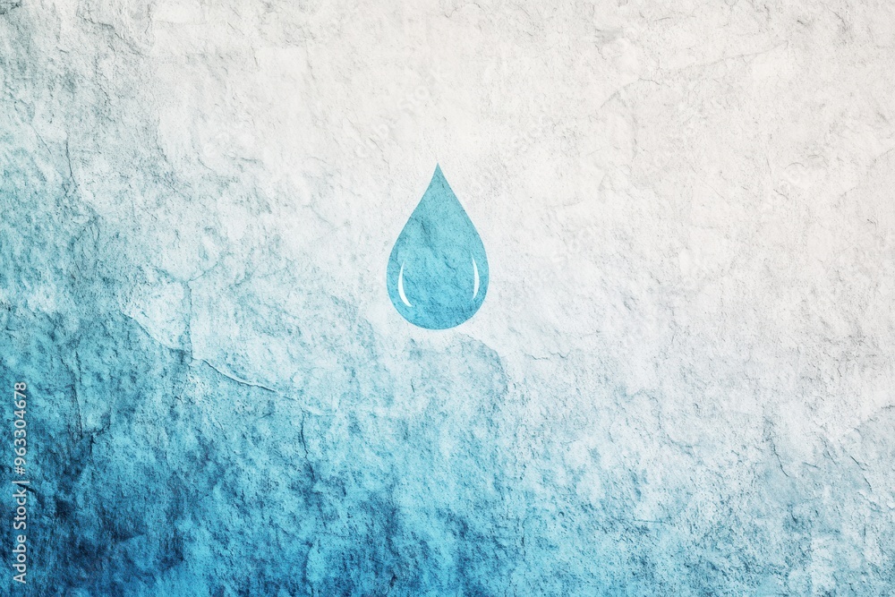 Poster a drop of water serves as a minimalist symbol conveying themes of hydration and freshness with a sof