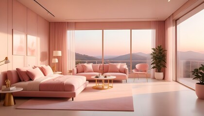 Photo interior modern design room 3d illustration