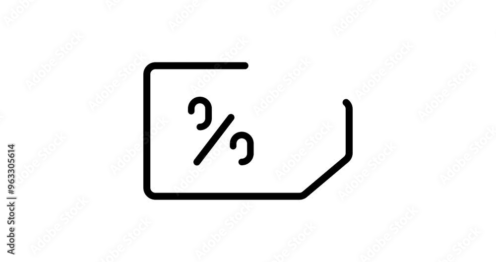 Poster discount animated outline icon with alpha channel. discount 4k motion design animation for web, mobi