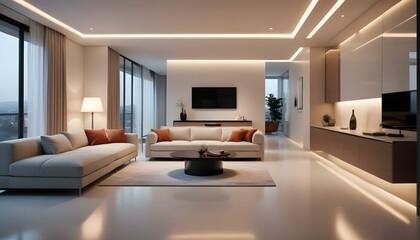 Photo interior modern design room 3d illustration