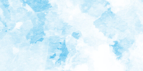 Vintage Blue watercolor background for your design,bright multicolor hand drawn illustration,Hand painted abstract soft sky blue watercolor sky and clouds,blue tone for wallpaper, graphics design. 