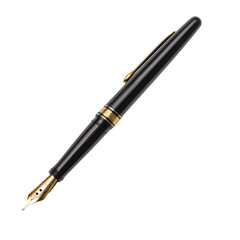 Fountain Pen, Black and Gold Pen, Luxury Writing Instrument, Elegant Fountain Pen, Classic Designer Pen, High-End Stationery