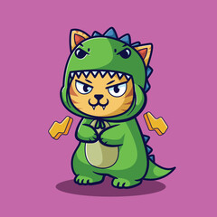 Cat illustration character wearing cute vector t-shirt