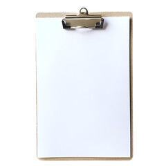 Blank clipboard with white paper, Office supplies blank writing pad, Blank paper on clipboard for notes, School study material