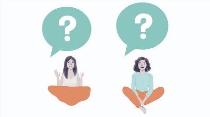 Illustration Concept of communication, talking, chatting, questioning, discussion