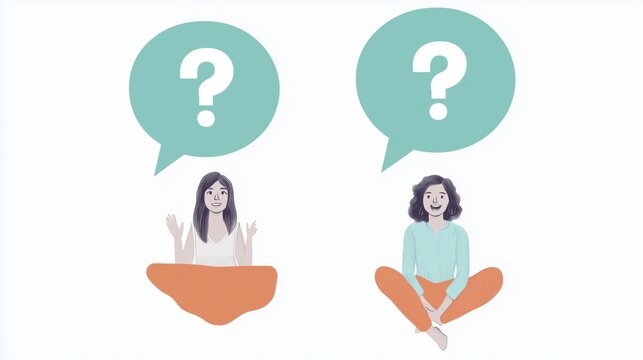 Illustration Concept of communication, talking, chatting, questioning, discussion