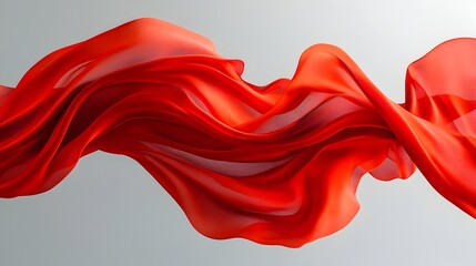 Elegant red fabric caught in a mid air twist with flowing dynamic movement and texture