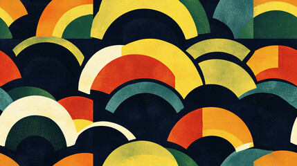 Abstract Geometric Pattern with Colorful Arcs
