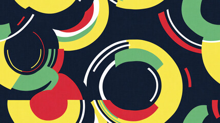 Obraz premium Abstract Geometric Pattern with Colorful Circles and Lines