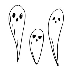 halloween ghost isolated on white