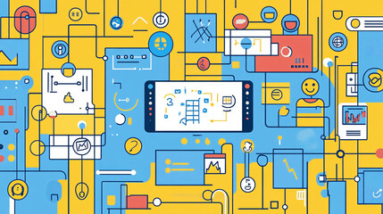 Abstract Technology Background with Geometric Shapes and Lines